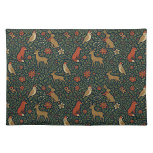 Victorian Christmas Animal & Botanical  Cloth Placemat