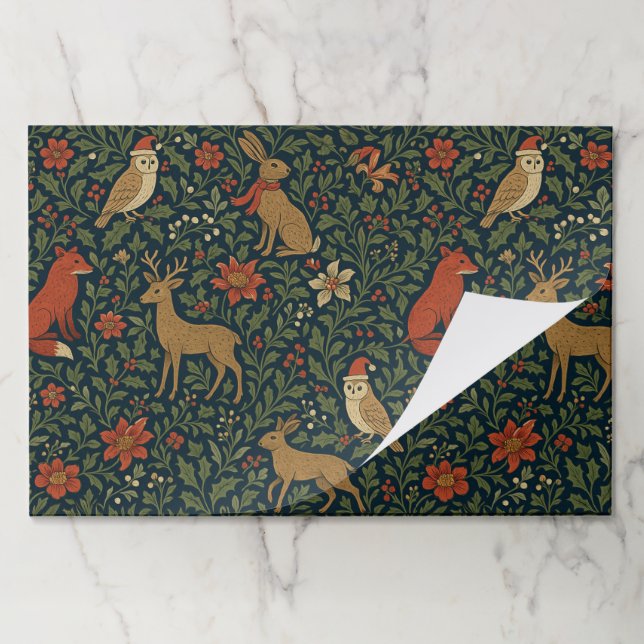 Victorian Christmas Animal & Botanical  Paper Pad (Folded)