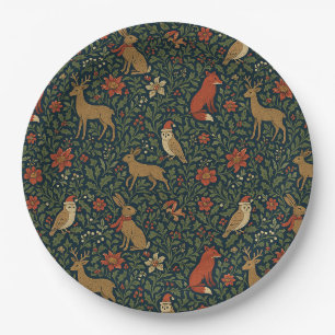 Victorian Christmas Animal & Botanical Paper Plates