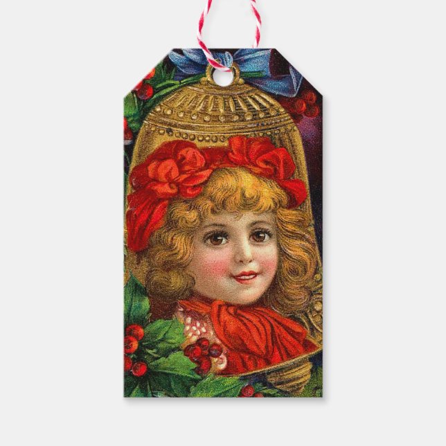 Victorian Christmas Bell Gift Tags (Front)