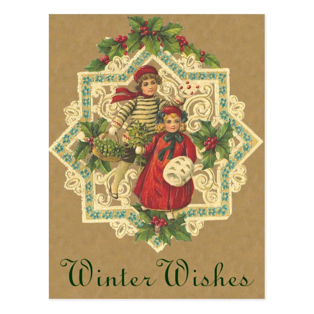 Victorian Christmas Bells Postcard