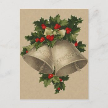 Victorian Christmas Bells Postcard by xmasstore at Zazzle