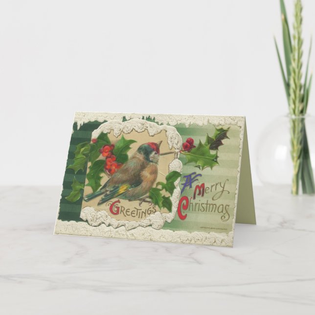 Victorian Christmas Bird Card (Front)