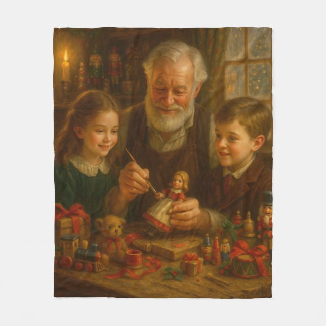 Victorian Christmas Blanket – Ornament Painting (Front)