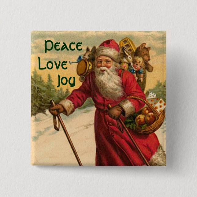 Victorian Christmas Button Pin (Front)