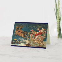 Victorian Christmas Card - Santa