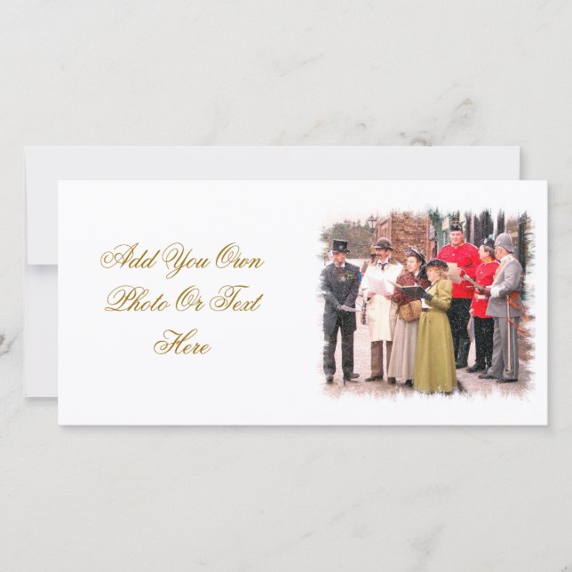 VICTORIAN CHRISTMAS CAROL SINGERS HOLIDAY CARD (Front)
