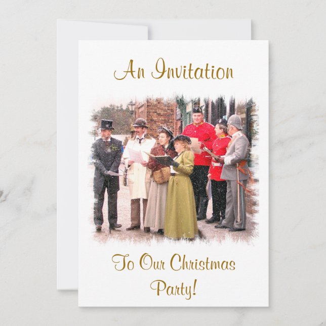 VICTORIAN CHRISTMAS CAROL SINGERS INVITATION (Front)
