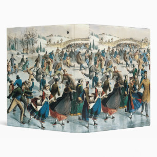 Victorian Christmas Central Park Currier & Ives 3 Ring Binder