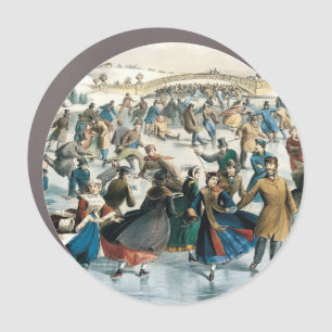 Victorian Christmas Central Park Currier & Ives Car Magnet