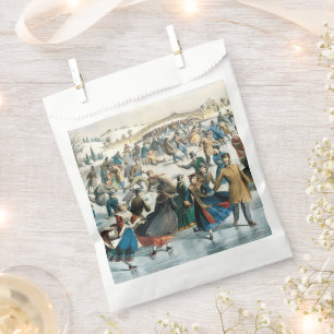 Victorian Christmas Central Park Currier & Ives Favor Bag