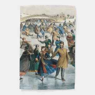 Victorian Christmas Central Park Currier & Ives Garden Flag
