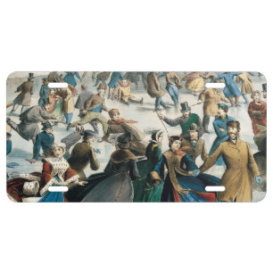 Victorian Christmas Central Park Currier & Ives License Plate