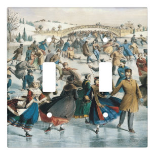 Victorian Christmas Central Park Currier & Ives Light Switch Cover