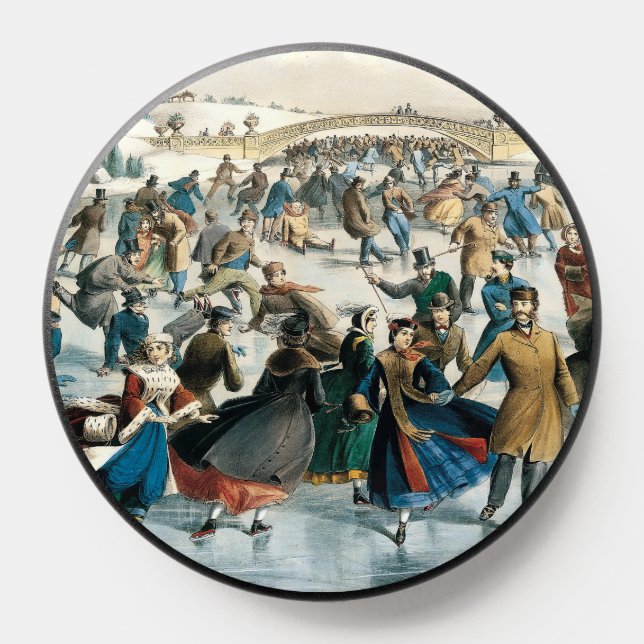 Victorian Christmas Central Park Currier & Ives PopSocket (Popsocket)