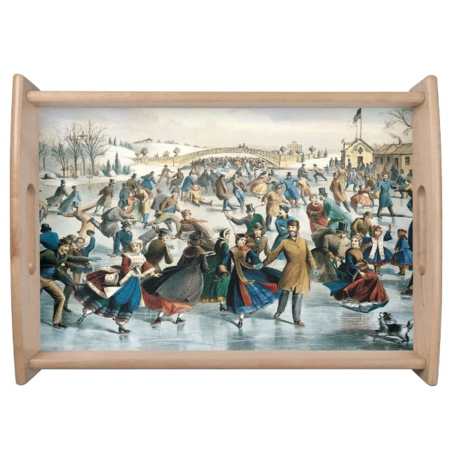 Victorian Christmas Central Park Currier & Ives Serving Tray (Front)
