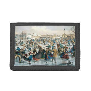 Victorian Christmas Central Park Currier & Ives Tri-fold Wallet