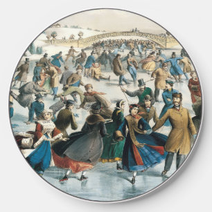 Victorian Christmas Central Park Currier & Ives Wireless Charger