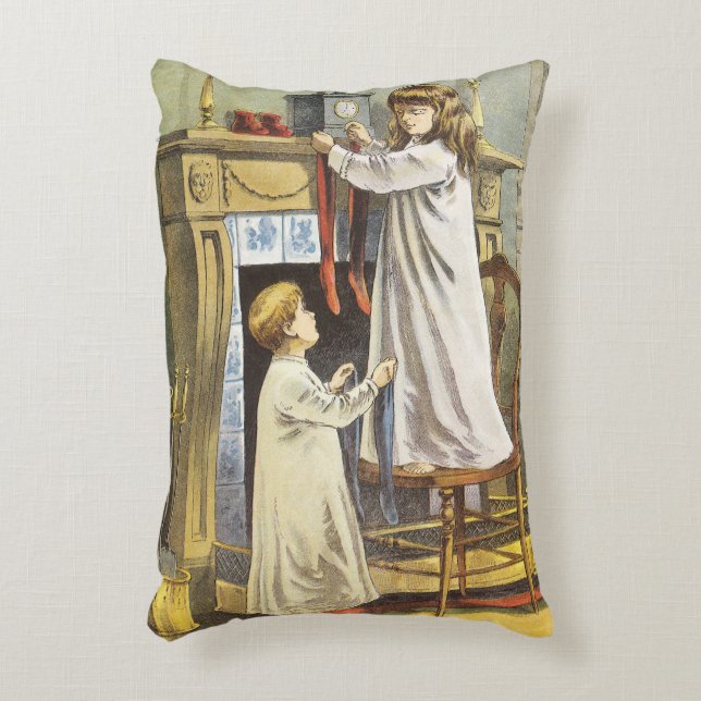 Victorian Christmas, Children Christmas Stockings Accent Pillow (Front(Vertical))