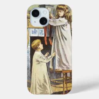Victorian Christmas, Children Christmas Stockings iPhone 15 Case