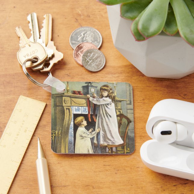 Victorian Christmas, Children Christmas Stockings Keychain (Desk)