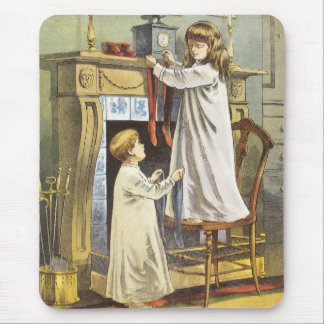 Victorian Christmas, Children Christmas Stockings Mouse Pad