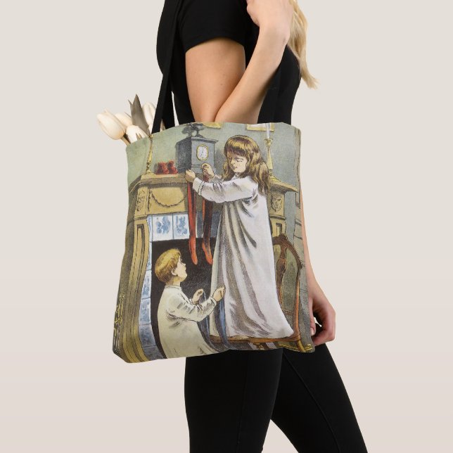 Victorian Christmas, Children Christmas Stockings Tote Bag (Close Up)