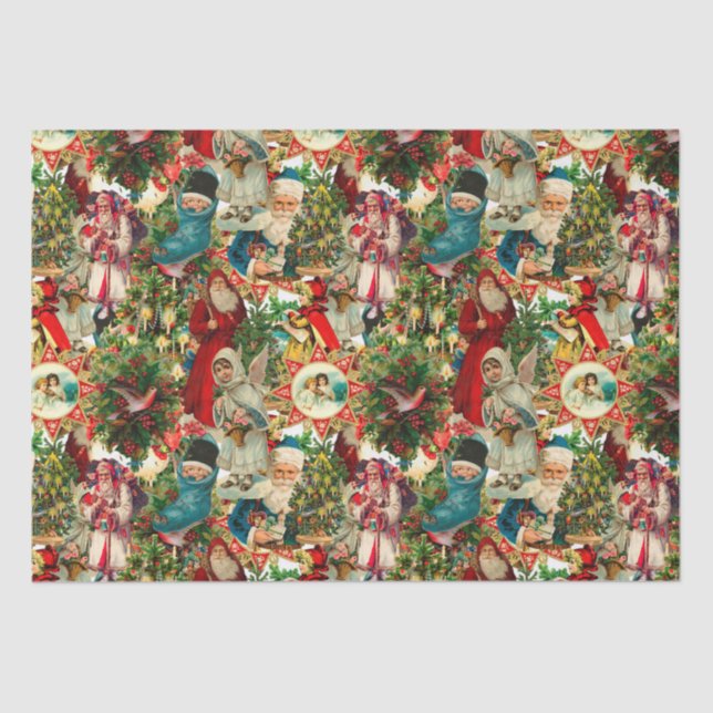 VICTORIAN CHRISTMAS COLLAGE TISSUE PAPER (Front)