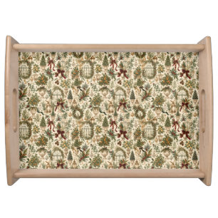 Victorian Christmas Conservatory Botanical Serving Tray