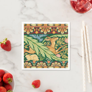 Victorian Christmas Deer and Rabbit - Walter Crane Napkins