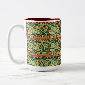 Victorian Christmas Deer and Rabbit - Walter Crane Two-Tone Coffee Mug