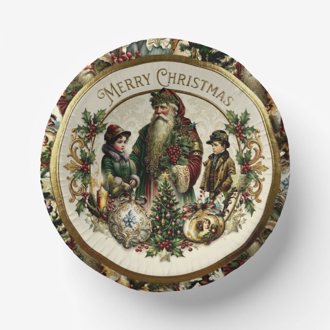 Victorian Christmas Elegance  Paper Bowls (Front)