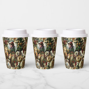 Victorian Christmas Elegance  Paper Cups