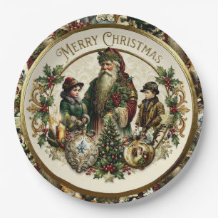Victorian Christmas Elegance Paper Plates
