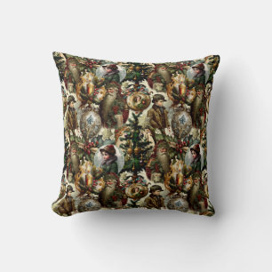 Victorian Christmas Elegance  Throw Pillow