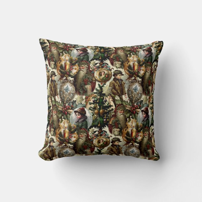 Victorian Christmas Elegance  Throw Pillow (Front)