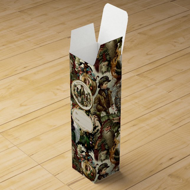 Victorian Christmas Elegance  Wine Box (Opened)