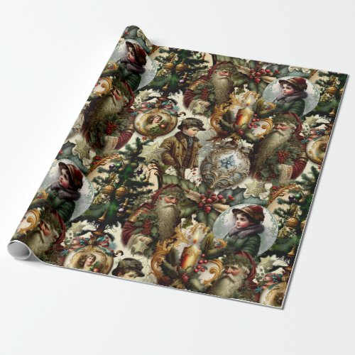 Victorian Christmas Elegance  Wrapping Paper