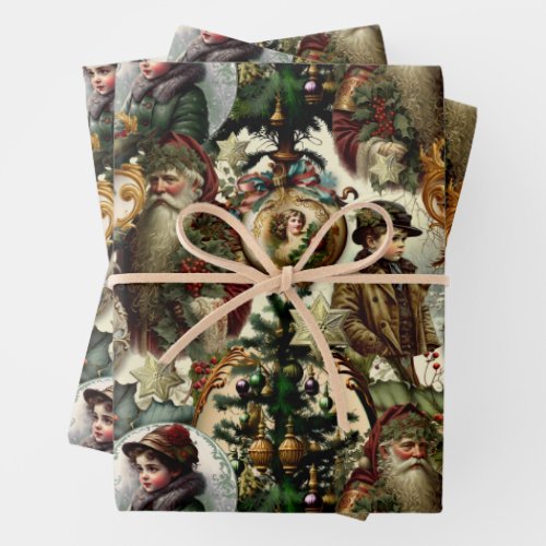 Victorian Christmas Elegance Wrapping Paper Sheets