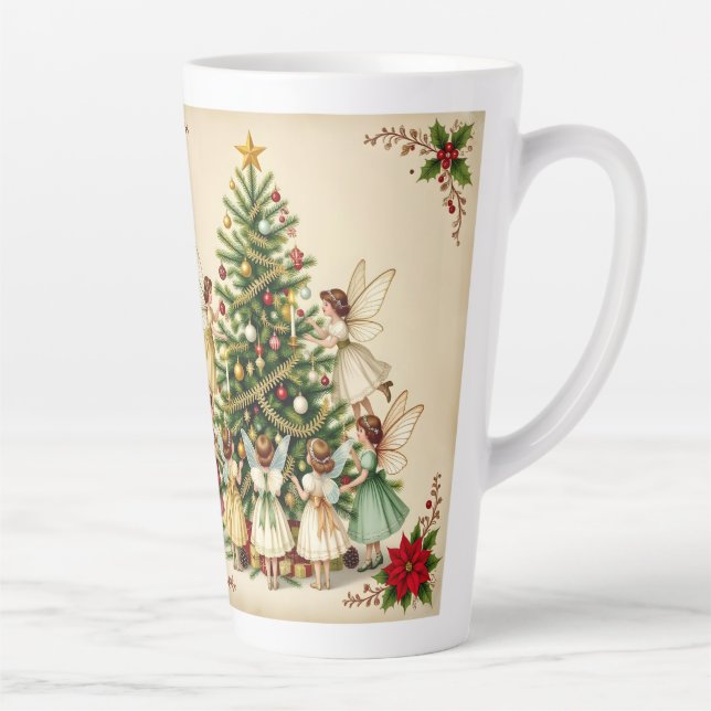 Victorian Christmas Fairy Gathering Latte Mug (Right)