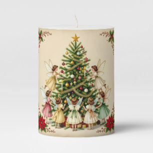 Victorian Christmas Fairy Gathering Pillar Candle
