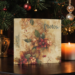 Victorian Christmas Floral Photo Album 3 Ring Binder