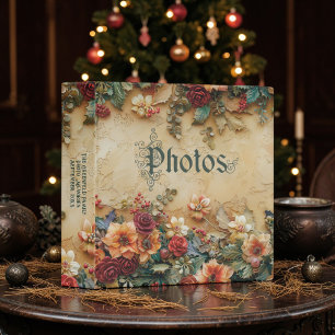 Victorian Christmas Floral Photo Album 3 Ring Binder