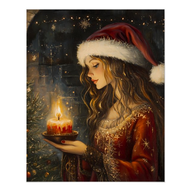 Victorian Christmas Glow Art Poster (Front)