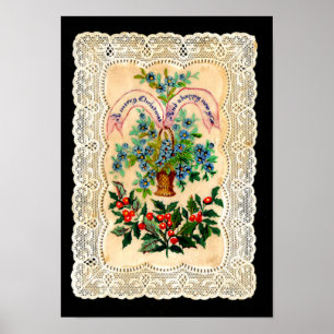 Victorian Christmas Greeting Card Poster