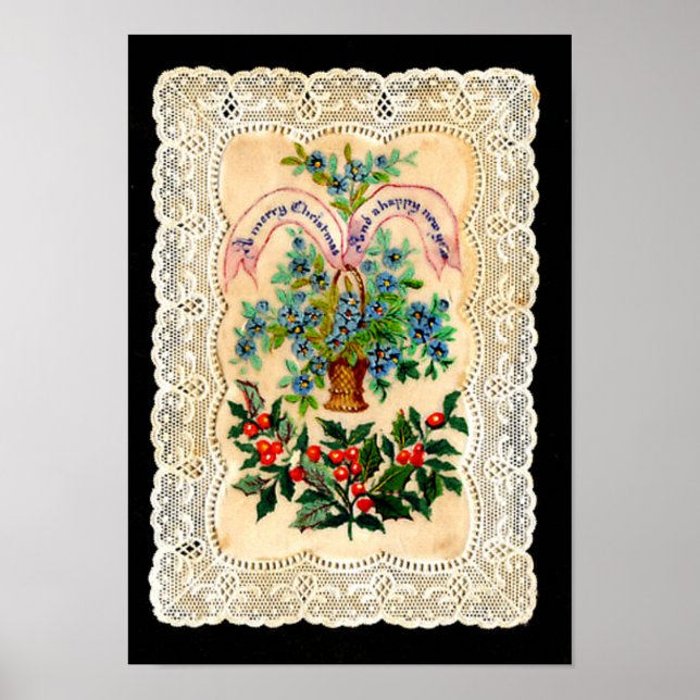 Victorian Christmas Greeting Card Poster (Front)