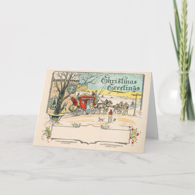 Victorian Christmas Greetings Holiday Card (Front)