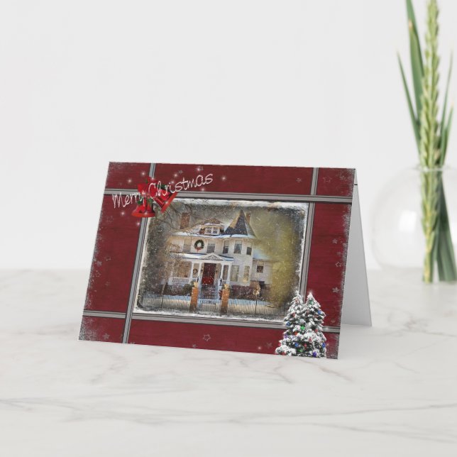 Victorian Christmas House Holiday Card (Front)
