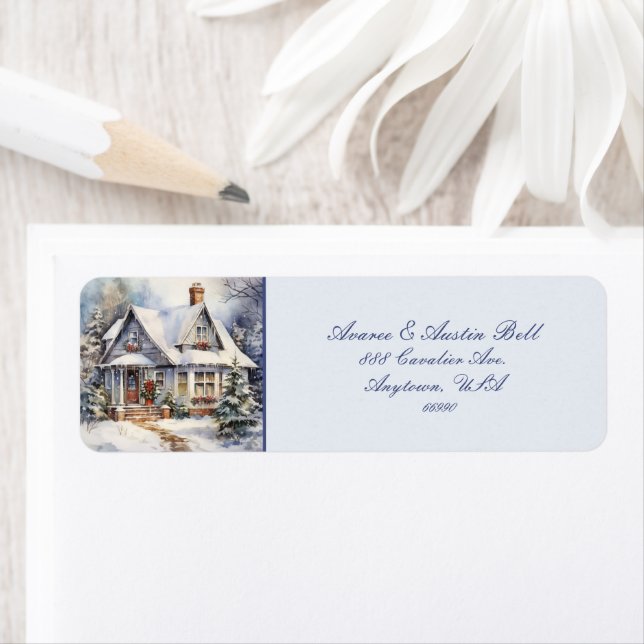Victorian Christmas House of Yesteryear  Label (Insitu)
