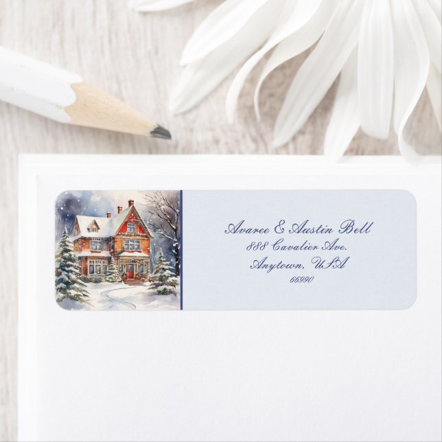 Victorian Christmas House of Yesteryear  Label (Insitu)